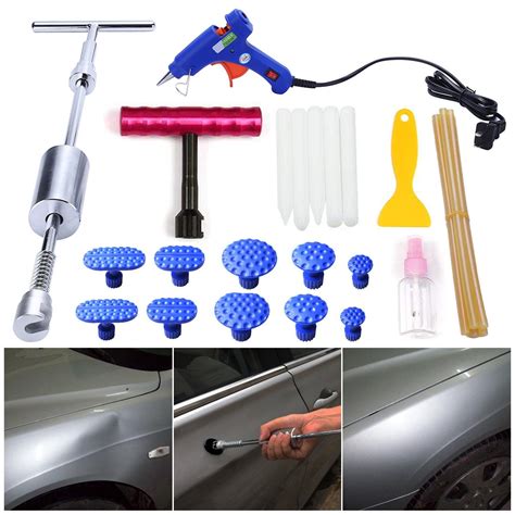 BENTISM 107PCS Auto Body <b>Dent</b> Repair Kit, Car <b>Dent</b> Puller with Golden <b>Dent</b> Puller Bridge Lifter Tool Paintless Hail <b>Remover</b> Repair Kits 60 4. . Dent remover walmart